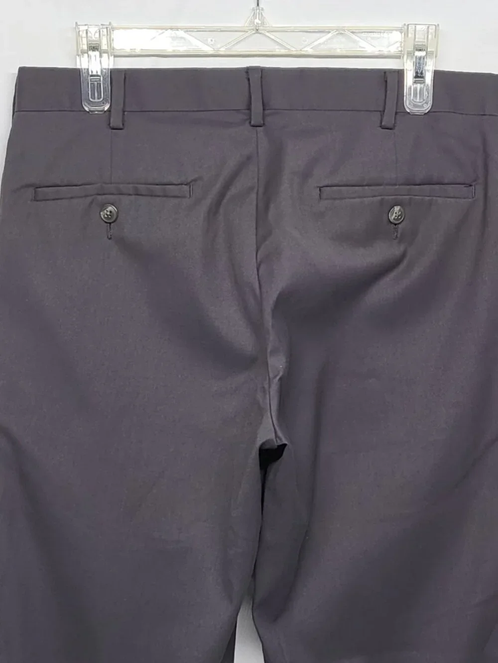 Axis Mens Dress Pants 32 X 30 Straight Leg Straight Gray Polyester Rayon Spandex